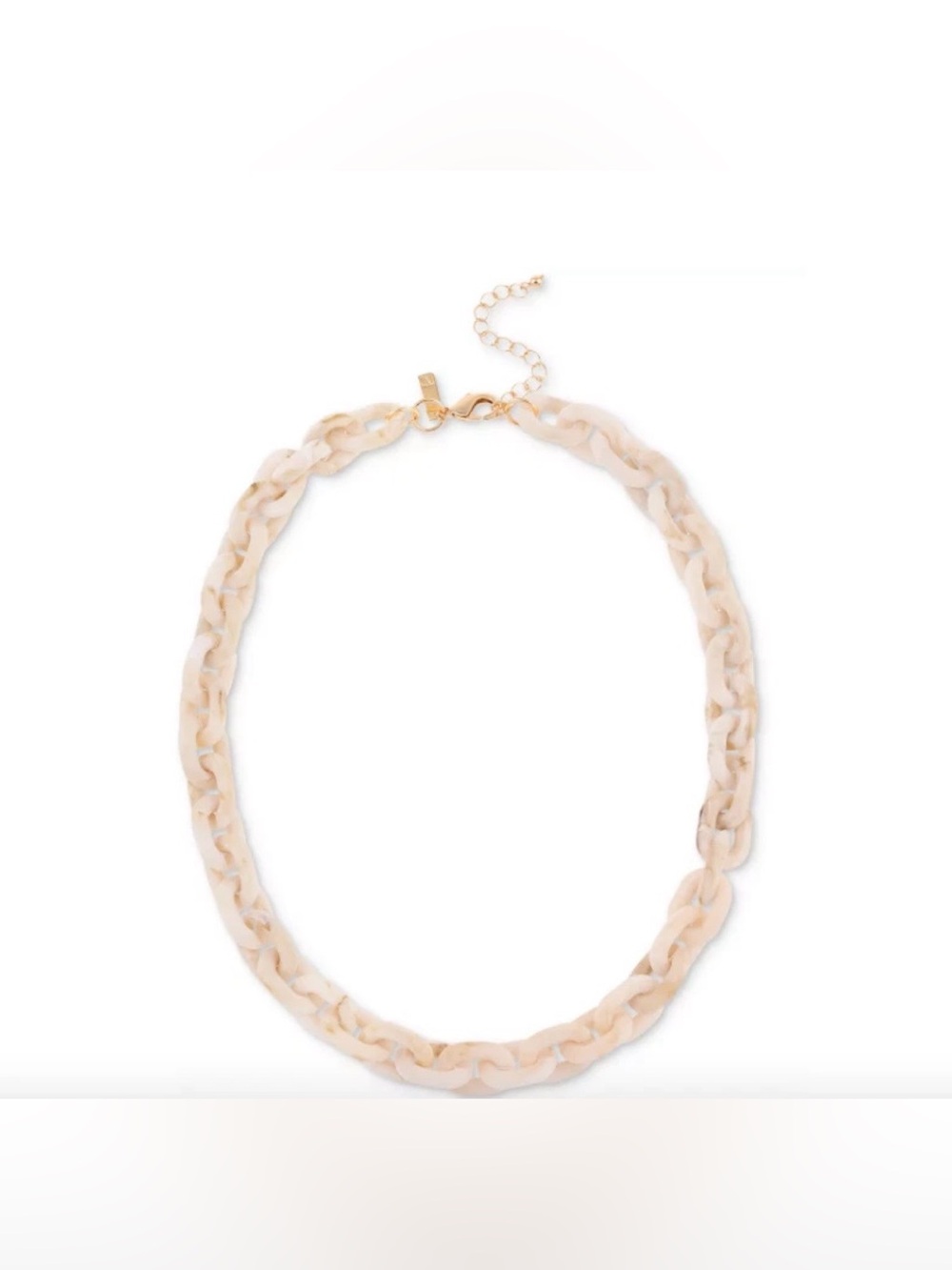 NWT INC Gold-Tone Large Color Link Statement Necklace, 23 + 3 Extender